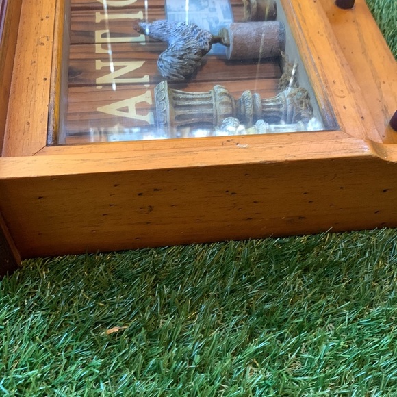 Late 90s Retro Chicken Farmhouse Theme Wooden Shadow Box With 3 Hooks Wall Art - Picture 7 of 17